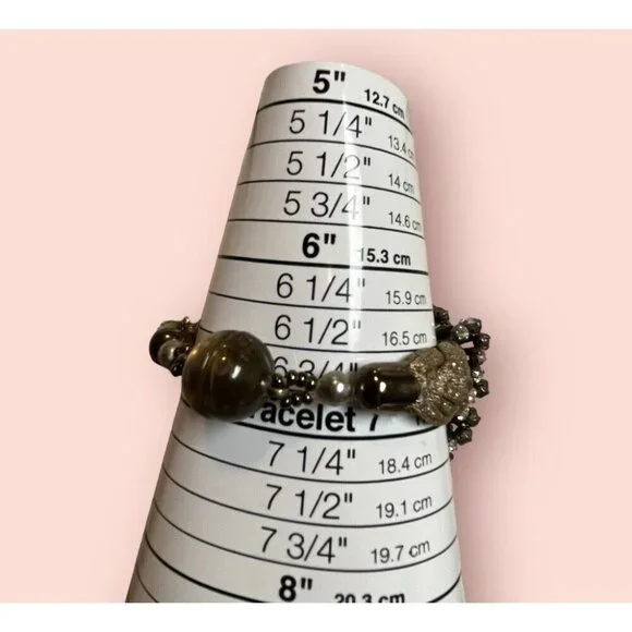 Tataborello Designer Tata MADE IN ITALY Crystal Rhinestone Faux Pearl Bracelet - Picture 9 of 9